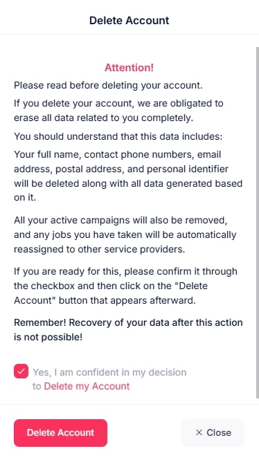 Account Deletion Request